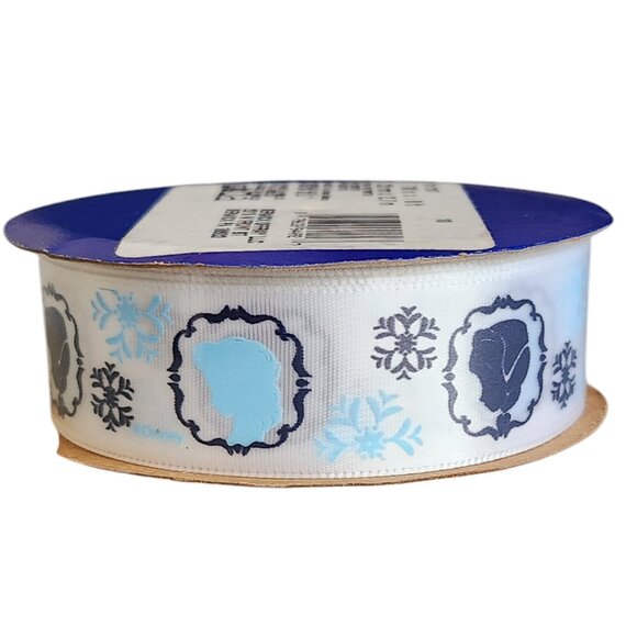 Disney Frozen Elsa Anna 7/8 Ribbon 100% Polyester 1 Roll 9ft - Picture 1 of 2